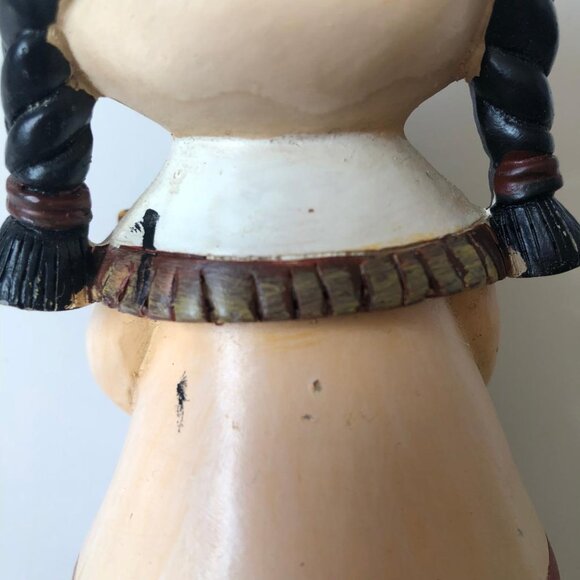 Adorable, Rustic, Resin Native American figure w/harvest basket, appx 7.25"Hx3"W - Picture 5 of 5